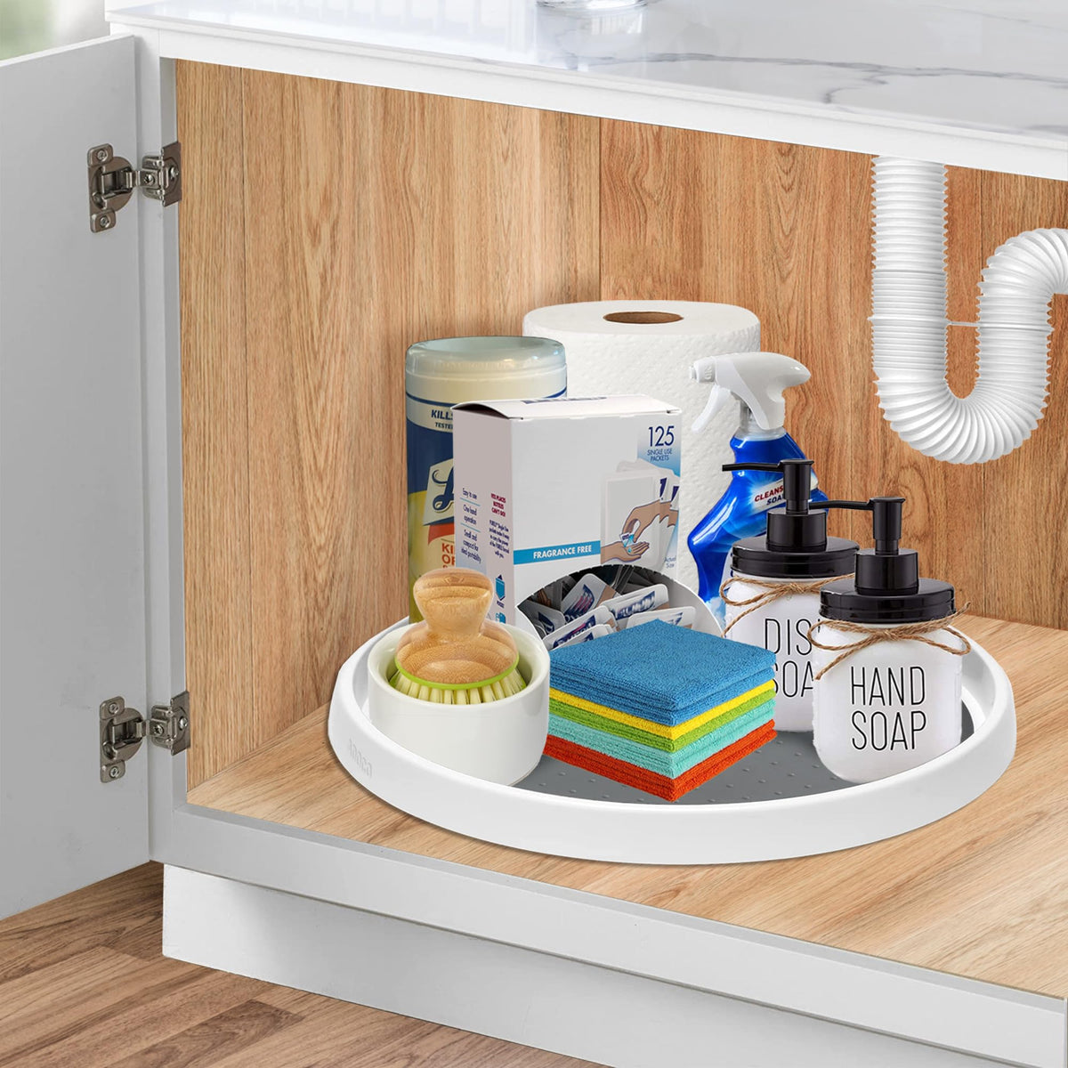 Set of 2, 12 Inch Non-Skid Lazy Susan Organizer, Pantry Lazy Susan Turntable for Cabinet, Kitchen Cabinet Organizer, Pantry Organization and Storage -Size- 12"x1.5" 12 Inch/2 Pack
