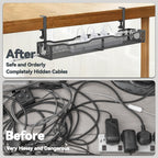 Cable Management, 25.3'' Under Desk Cable Management Tray No Drill 25.3 inch Black