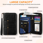 RFID Family Passport Holder Wallet - Travel Document Organizer Pink