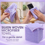 Nuenen Car Microfiber Clean Cloths, Purple, 16 x 16 Inch, 60 Pcs 16 x 16 inches