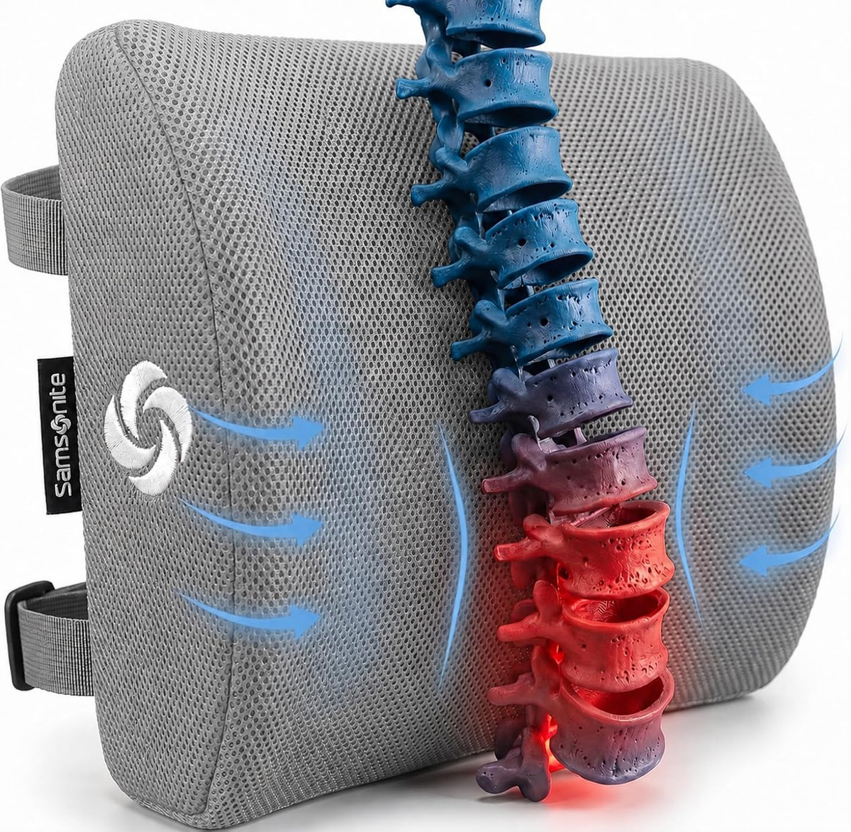 Samsonite Lumbar Support Pillow for Office Chair, Lower Back for...