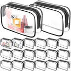 20 Pack Clear Makeup Bags Bulk, PVC Cosmetic Pouches with Zipper