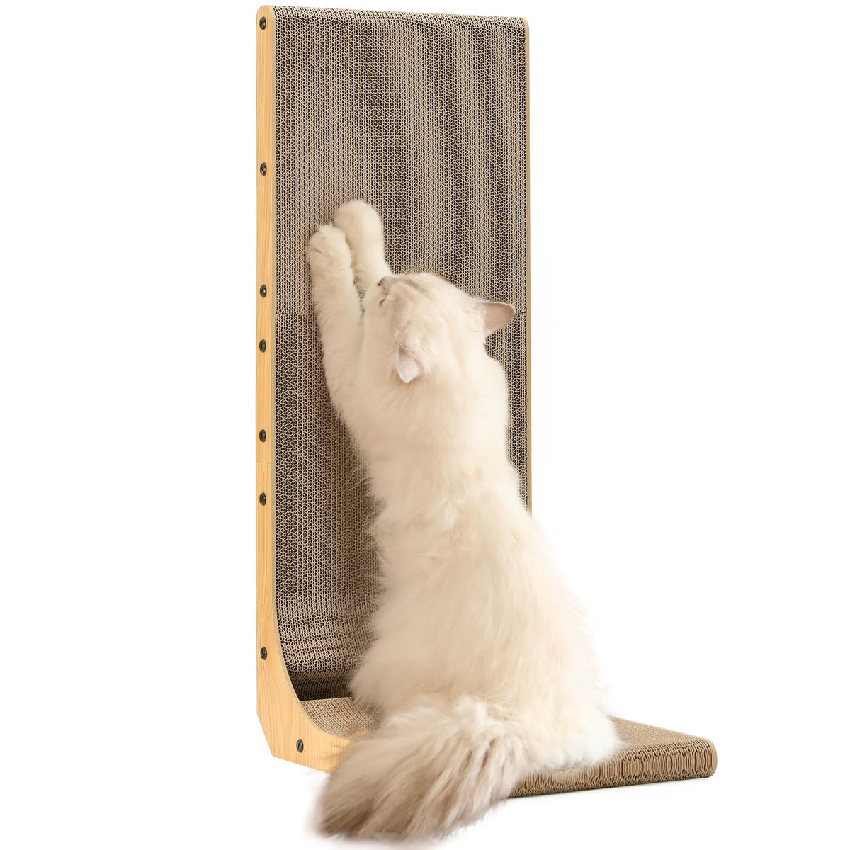 FUKUMARU Cat Scratcher, 26.8 Inch L Shaped Scratch Pad for Indoor Cats