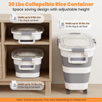 30 Lbs Rice Container, Collapsible Dog Food Storage Container 30 lbs
