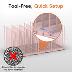 File Organizer For Desk, 7 Section Metal Desktop File Sorter, Black