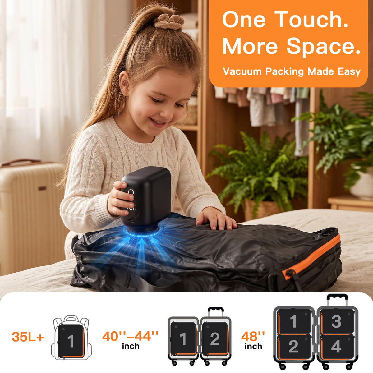Travel Vacuum Bags With Pump, 2 Pack 22L Compression Kit For Clothes