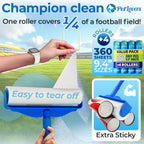 PetLovers Large Lint Roller with 3 Refills – 360 Total Sheets for Tackling Pet Hair, Extra Large Floor and Carpet Roller for Homes with Pets, Perfect for Floors, Furniture, and Loving Pet Owners 4 Pack Floor Roller