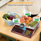 Price Computing Scale 66lb Digital Commercial Produce Scale Stainless Steel Scale Pan-Large Size