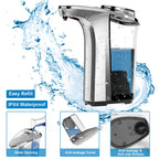 Automatic Soap Dispenser, 17oz Touchless Liquid Dish Soap Dispenser Kitchen Silver