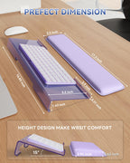 Laborio Computer Keyboard Wrist Rest, Keyboard Riser Stand for Desktop Purple Keyboard Stand With Wrist Rest