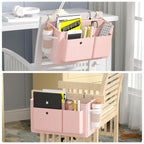 Bedside Caddy Bedside Storage Hanging Organizer for Bunk Dorm Bed Rail New Pink
