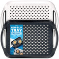 Food Trays for Eating on Couch - 2 Pack - Non Slip Dinner Trays for Eating Set of 2 Non Slip Serving Tray and Food Tray with Handles (Black & White) Black and White - 2 Pack
