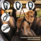 Dog Seat Belt for Car, 3-in-1 Adjustable Dog Seatbelt, Black 21.6"-32"