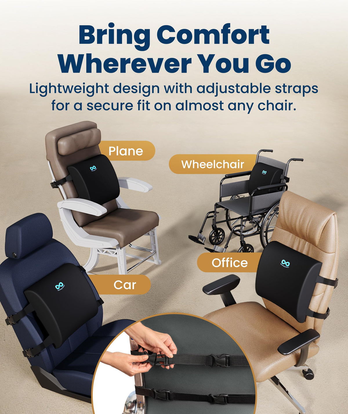 Everlasting Comfort The Original Lumbar Support Pillow for Office Chair -...