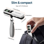 Battery-Free Luggage Scale – No Batteries Needed, Portable Digital Hanging Suitcase Weight Scale for Air Travel & Checked Bags, 110lb/50kg, LCD Display, Compact Travel Accessory Red-Large Handle