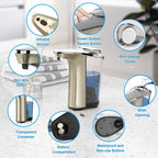 Automatic Soap Dispenser, 17oz Touchless Liquid Dish Soap Dispenser Kitchen Silver