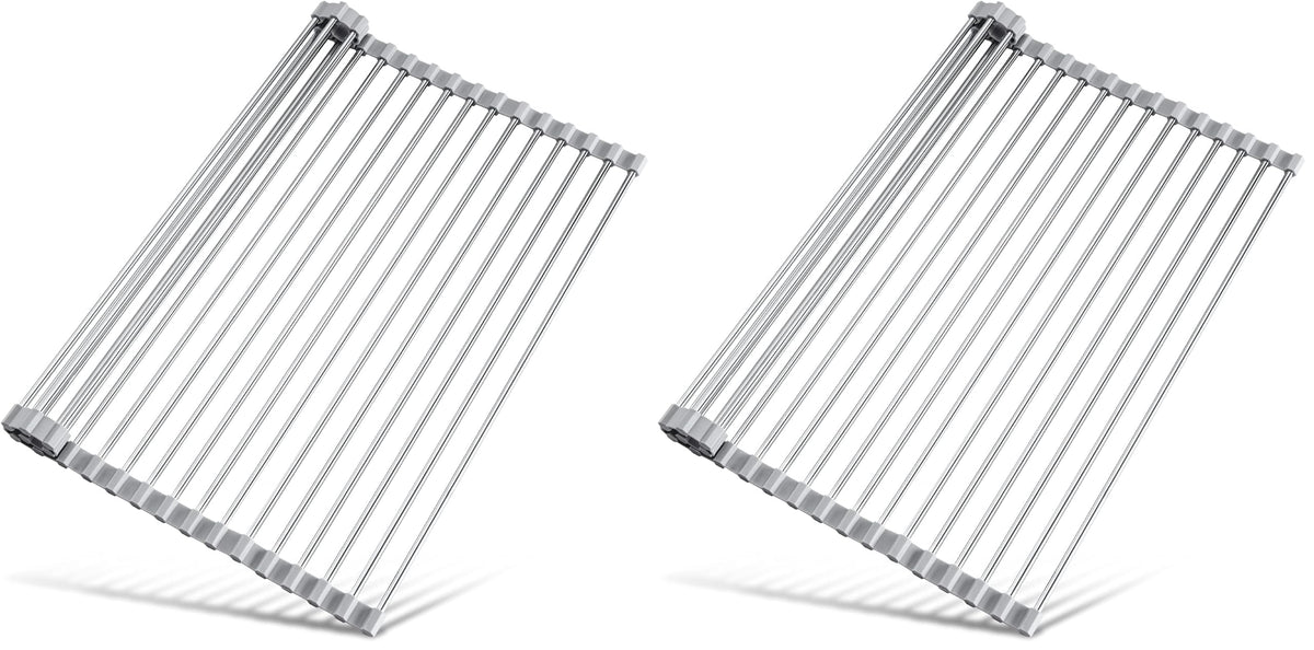 Tomorotec Roll Up Dish Drying Rack Over Sink, 304 Steel, 21x15.5, Grey