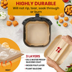 500Pcs Air Fryer Liners Disposable 8" Square 500