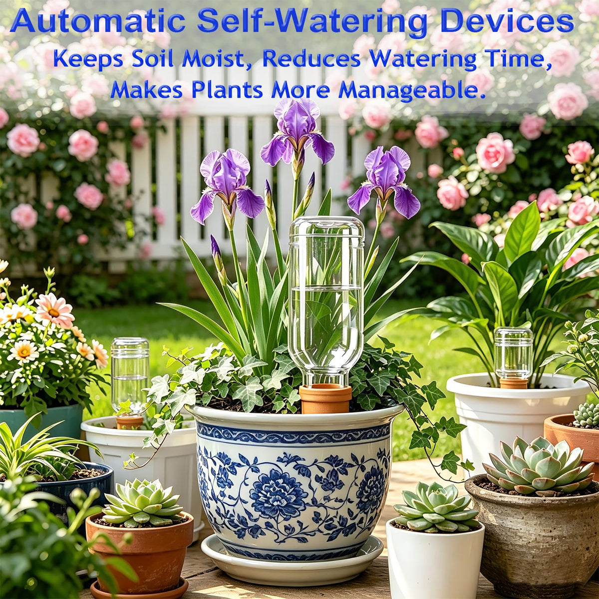 Self Watering Globes for Plant, 10pcs Auto Watering Bulb for Indoor Outdoor A. Blue-6L4S