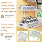 Under Sink Organizer for Kitchen and Bathroom Cabinets Pull Out Storage White 2 Pack 2Tier