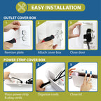 Power Strip Cover Box and Cable Management Organizer for Child Safety