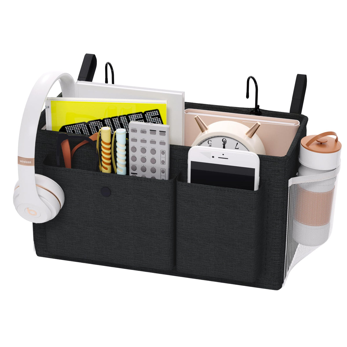 Bedside Caddy Bedside Storage Hanging Organizer for Bunk Dorm Bed Rail New Pink