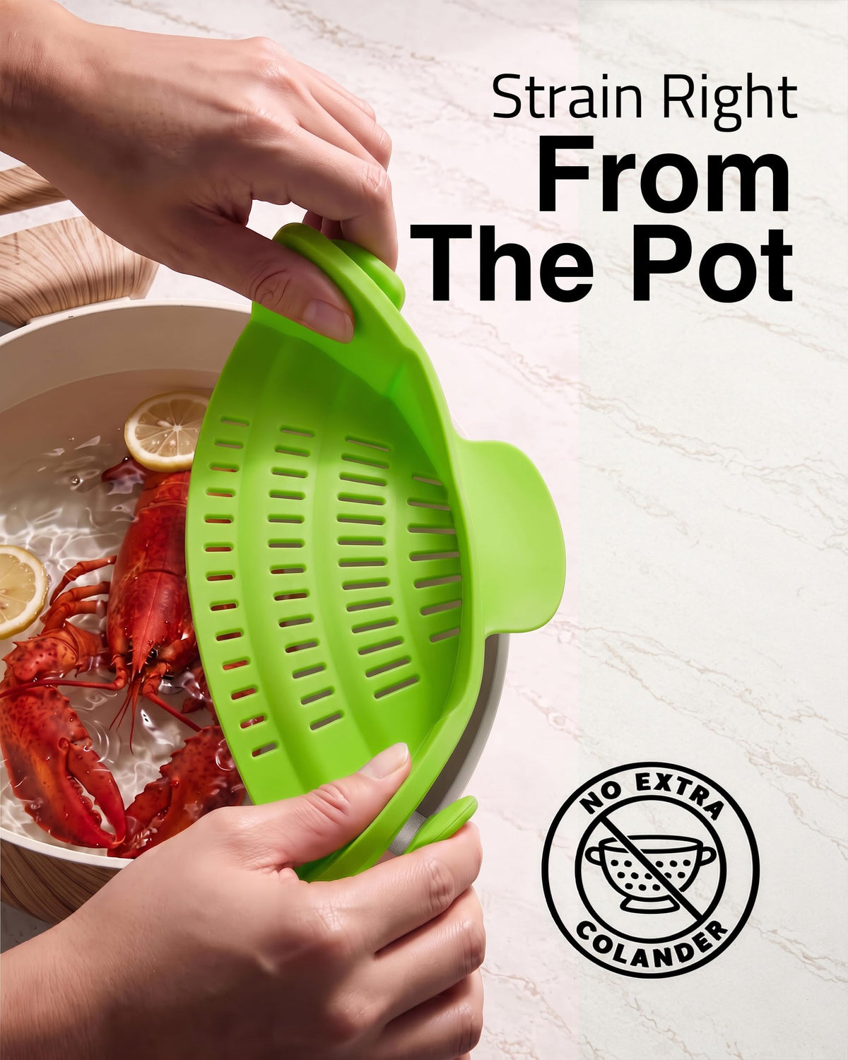 Kitchen Gizmo Snap N' Strain - Silicone Pasta Strainer Clip-On for Pots and Pans - Heat Resistant Colander for Vegetables and Noodles - Kitchen Gadgets for Cooking - Space-Saving Design - Gray 1