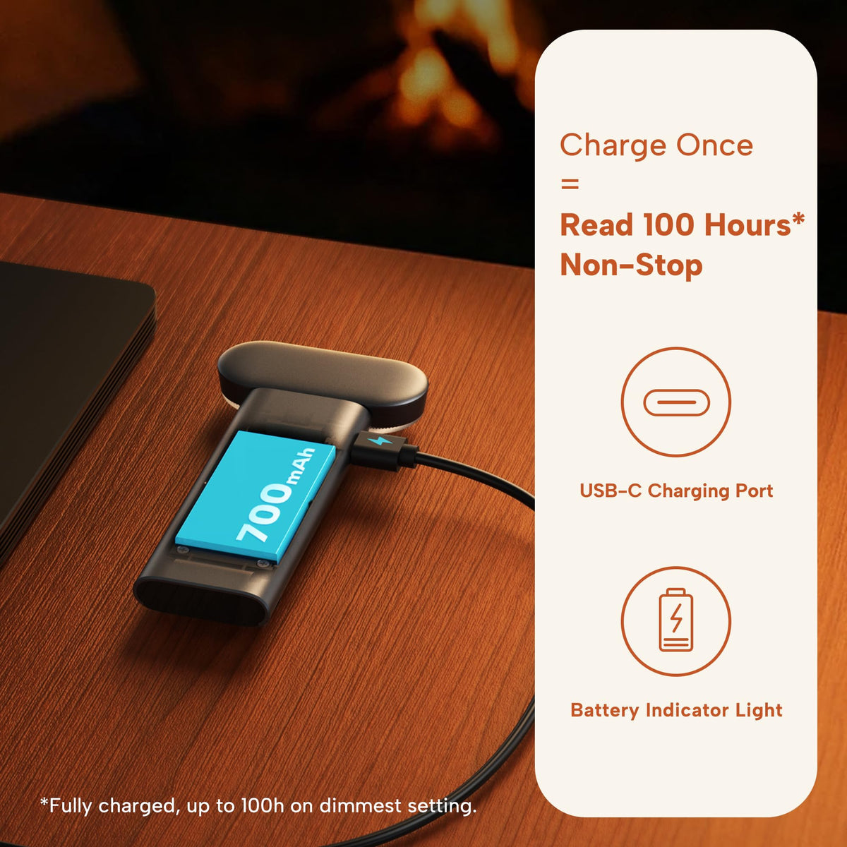 86lux Book Light, Reading Light for Book in Bed, USB Rechargeable LED Night Light with 3 Colors & Limitless Dimming, Aluminum Alloy Bookmark Light for Book Lovers,Technology Black
