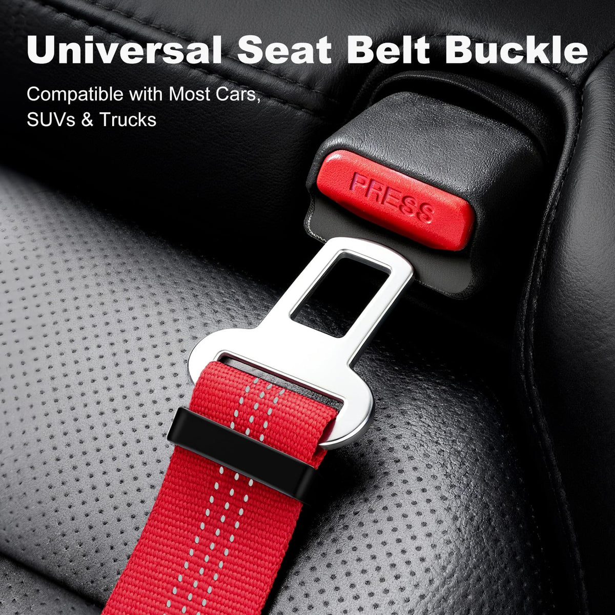 Dog Seat Belt for Car, Car Harness with Locking Aluminum Hook Purple