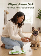 Pogi's Dog Grooming Wipes for Paws & Butt, Fragrance Free, 100 Wipes 100-Count Wipes Unscented