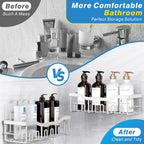 EUDELE Adhesive Shower Caddy, 5 Pack Rustproof Stainless Steel Bath Organizers With Large Capacity, No Drilling Shelves for Bathroom Storage & Home Decor Black