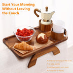 Acacia Couch Arm Table with Charcuterie Board,15.7" x 9.8"