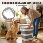 35-40Lbs Airtight Dog Food Storage Container Collapsible Dog Food Container Grey/40 lbs