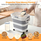 30 Lbs Rice Container, Collapsible Dog Food Storage Container 30 lbs