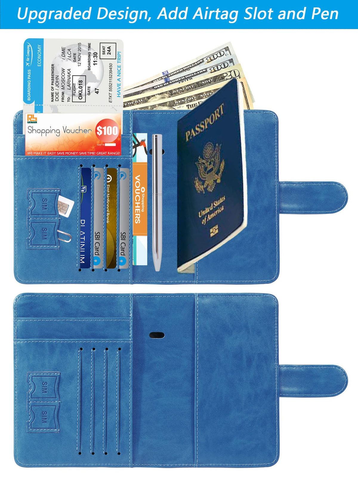 Passport Holder Cover Wallet RFID Blocking, Travel Essentials Pink Passport Covers