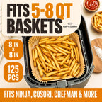 500Pcs Air Fryer Liners Disposable 8" Square 500