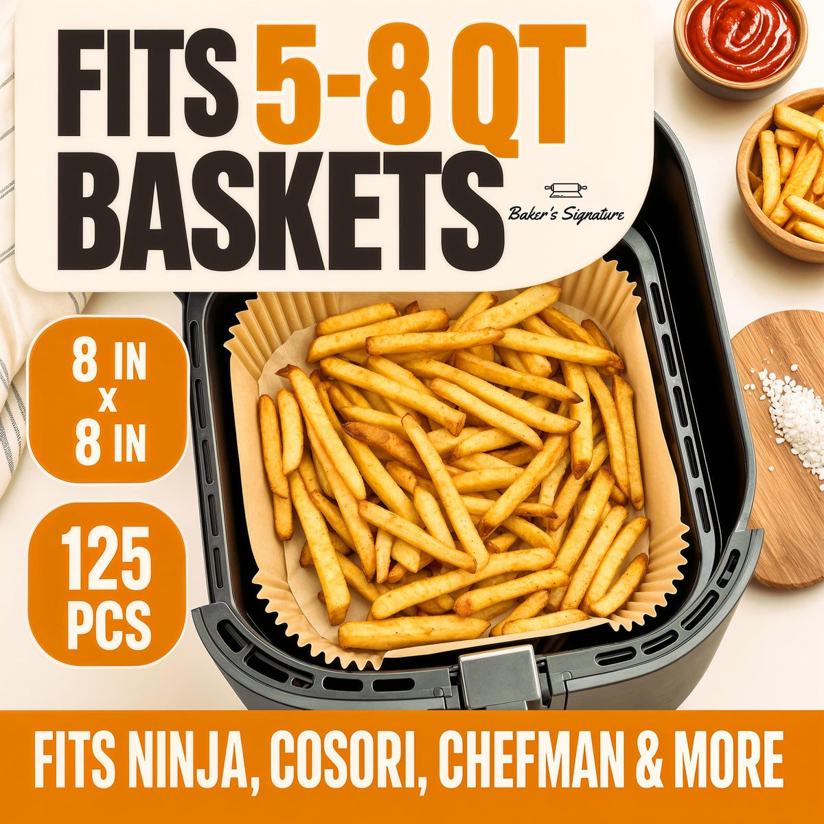 500Pcs Air Fryer Liners Disposable 8" Square 500