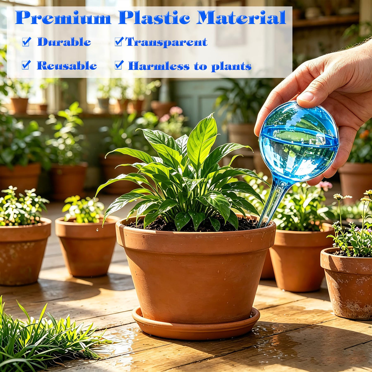 Self Watering Globes for Plant, 10pcs Auto Watering Bulb for Indoor Outdoor A. Blue-6L4S