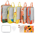 7 Pcs Compression Packing Cubes Travel for Suitcases, Luggage Organizer Washable Storage Bags Set for Backpack Travel- Packaging Cubes for Carry-Ons and Storage yellow orange