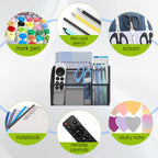 YINGHUA 3 Compartment Magnetic Metal Mesh Pen Holder, White Desk Caddy