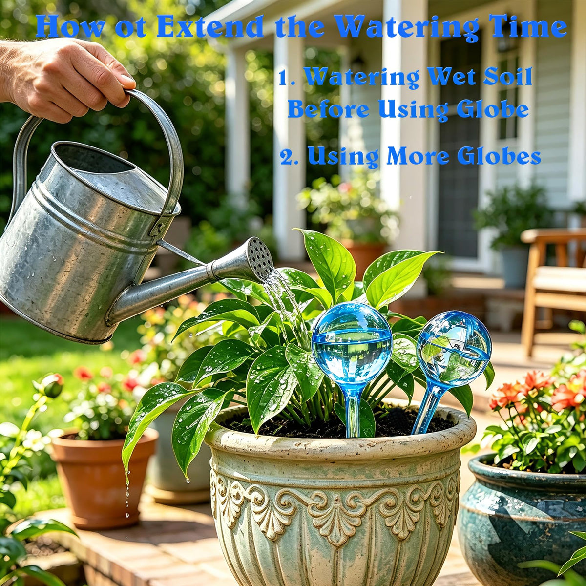 Self Watering Globes for Plant, 10pcs Auto Watering Bulb for Indoor Outdoor A. Blue-6L4S