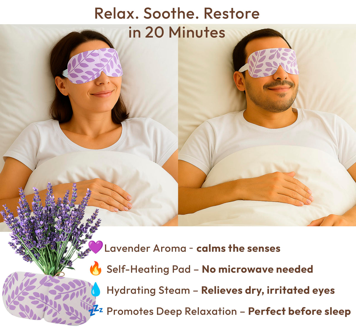 Acupressure Mat & Pillow Set + Lavender Self Heating Steam Eye Mask for Stress Relief, Pain Relief, Better Sleep & Deep Relaxation