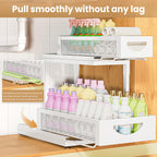 Under Sink Organizer for Kitchen and Bathroom Cabinets Pull Out Storage White 2 Pack 2Tier