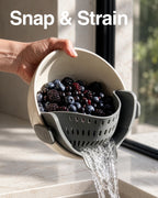 Kitchen Gizmo Snap N' Strain - Silicone Pasta Strainer Clip-On for Pots and Pans - Heat Resistant Colander for Vegetables and Noodles - Kitchen Gadgets for Cooking - Space-Saving Design - Gray 1