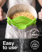 Kitchen Gizmo Snap N' Strain - Silicone Pasta Strainer Clip-On for Pots and Pans - Heat Resistant Colander for Vegetables and Noodles - Kitchen Gadgets for Cooking - Space-Saving Design - Gray 1