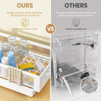 Under Sink Organizer for Kitchen and Bathroom Cabinets Pull Out Storage White 2 Pack 2Tier