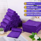 Nuenen Car Microfiber Clean Cloths, Purple, 16 x 16 Inch, 60 Pcs 16 x 16 inches