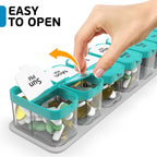Large Weekly Pill Organizer and Medication Dispenser