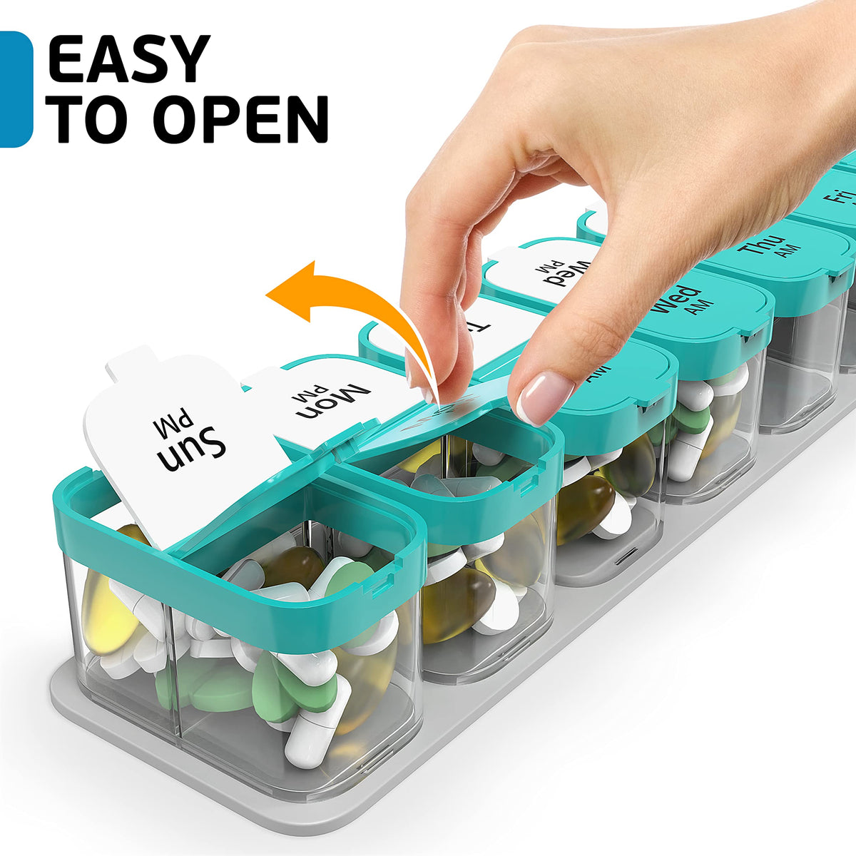 Large Weekly Pill Organizer and Medication Dispenser