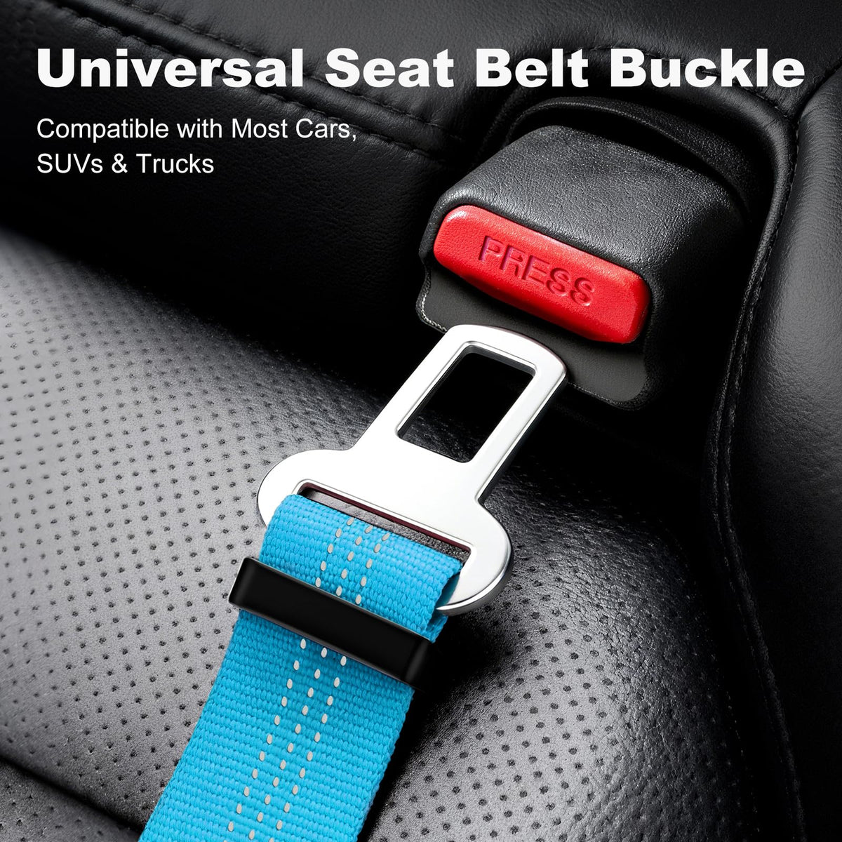Dog Seat Belt for Car, Car Harness with Locking Aluminum Hook Gray